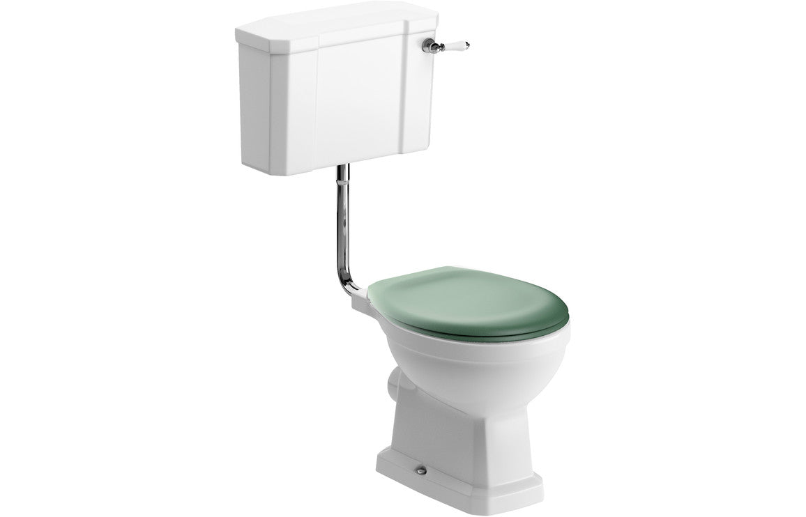 Sherbourne Low Level WC & Sage Green Soft Close Seat