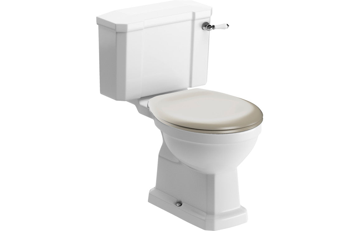 Sherbourne Close Coupled WC & Matt Latte Soft Close Seat