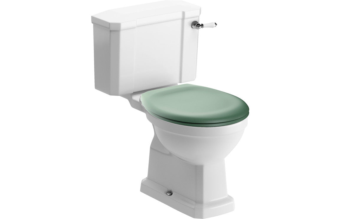 Sherbourne Close Coupled WC & Sage Green Soft Close Seat
