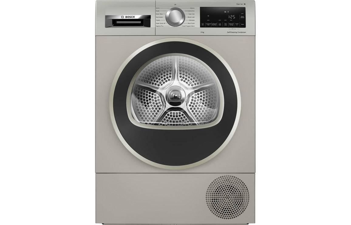 Bosch Series 6 WQG245S9GB F/S 9kg Heat Pump Condenser Dryer - Silver